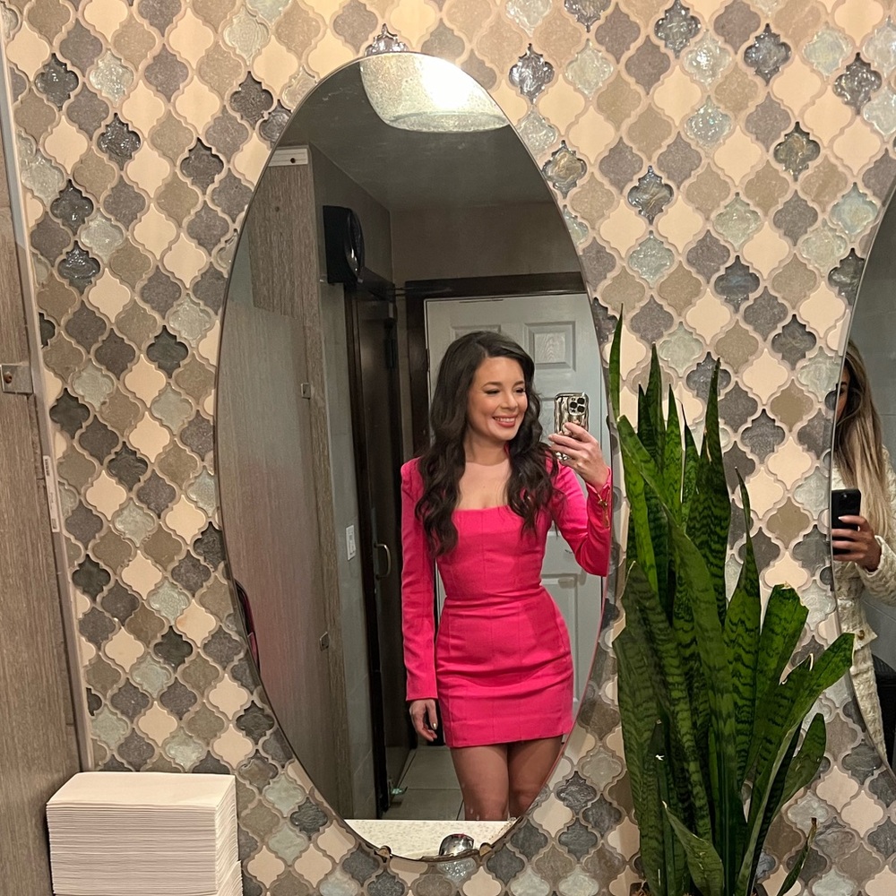 BALMAIN Women's Pink Dress with Gold Buttons